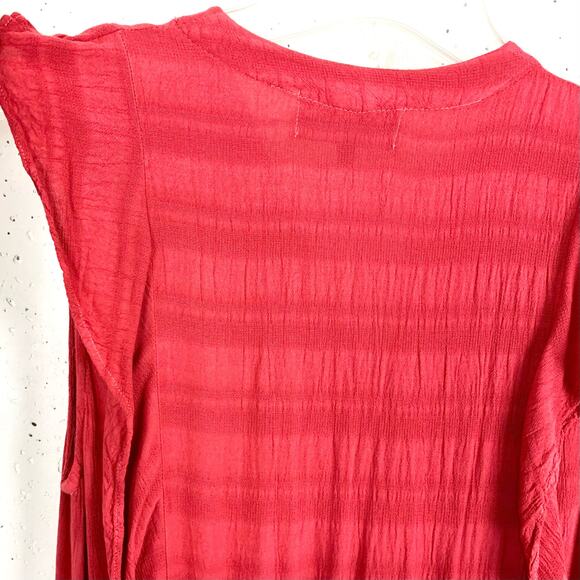 Michael Stars Womens Ruffle Maxi Dress Soft Woven Red Sleeveless V-Neck XS - Picture 12 of 16